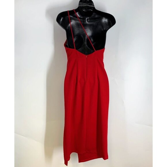 Hello Molly Women's Taking It Back Side Slit One Shoulder Dress Size S - Picture 2 of 13